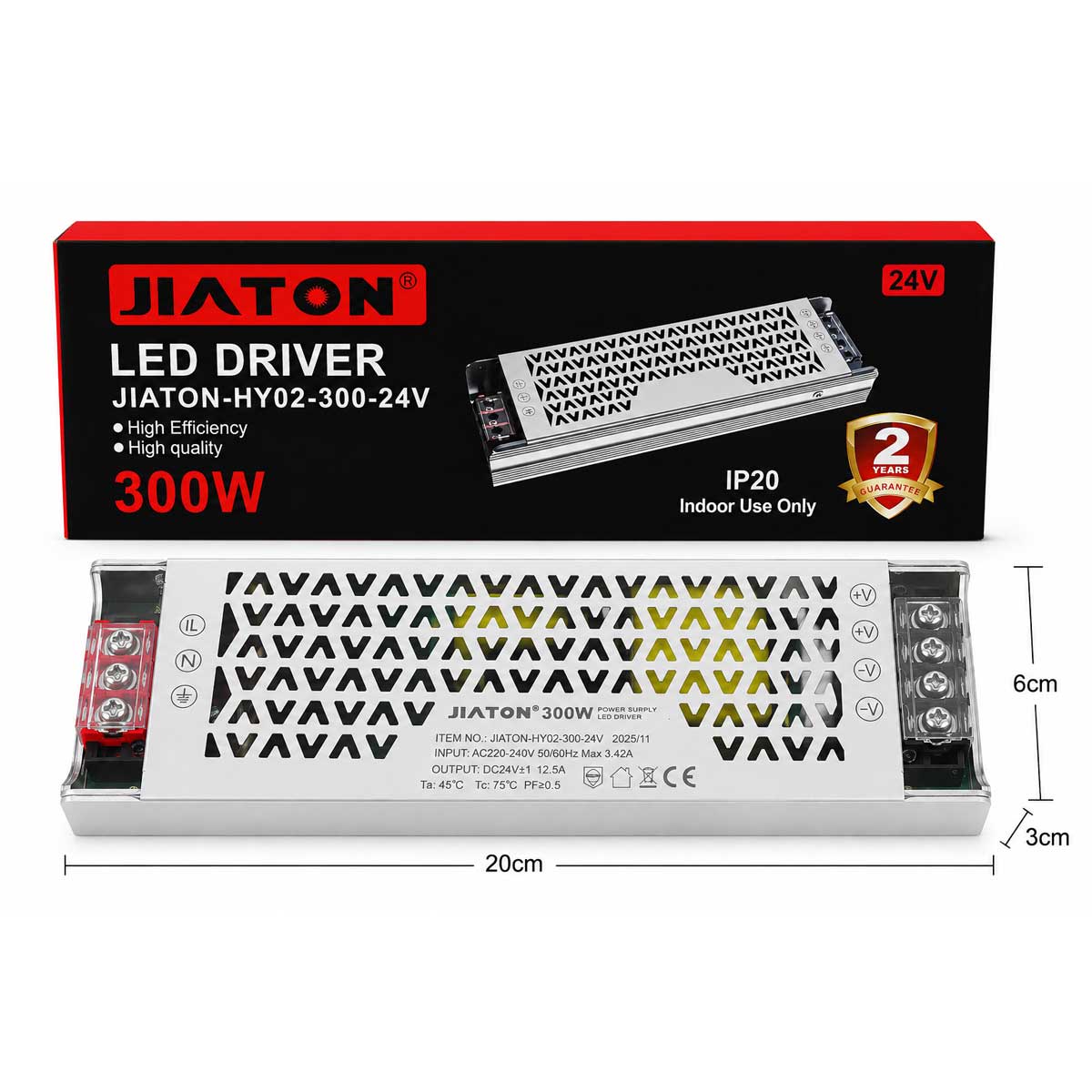 پاور Slim 24V 12A 300W برند جیاتون