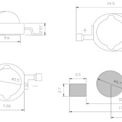 ابعاد LED پاور آبی 450nm رشد گیاه