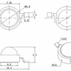 ابعاد LED 1W آفتابی