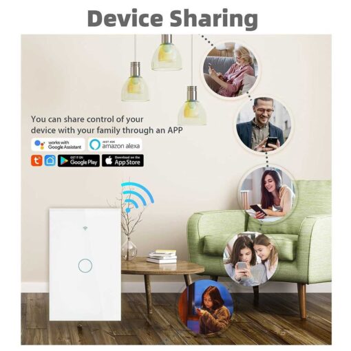 کلید تک پل هوشمند لمسی Wifi مدل Smart Life