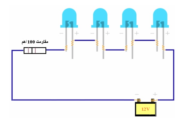 اتصال تغذیه به Led ها